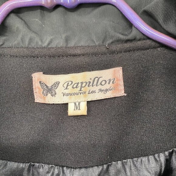 Papillon Jacket Women's Size Medium Black Full Zip Front Ruffles Long Sleeve - Picture 2 of 10